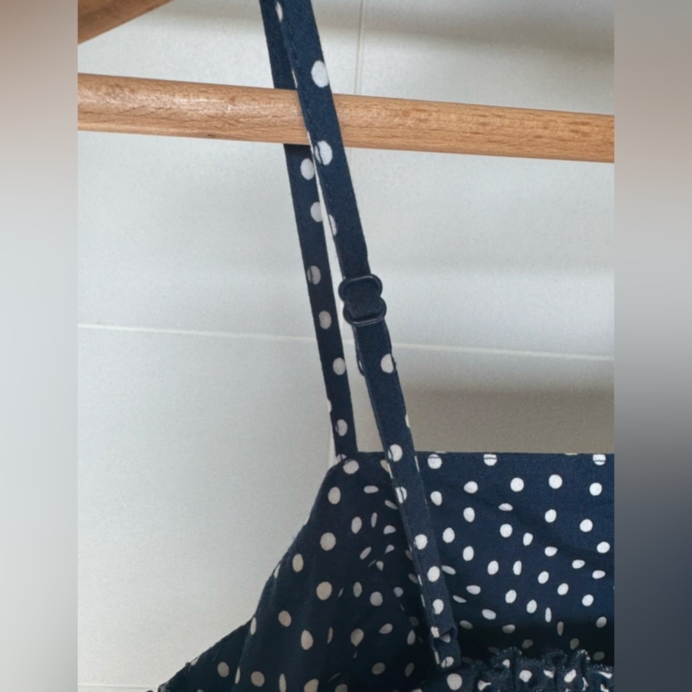 H&M Divided Navy Blue Polka Dot Dress Size 6 - Picture 3 of 8